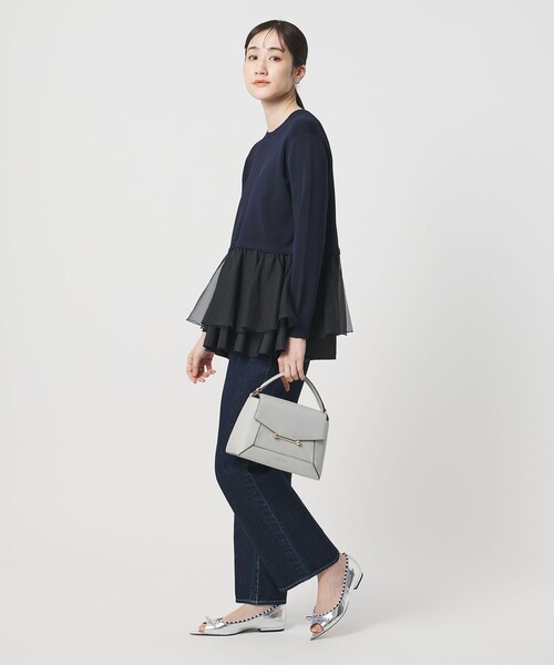 UNITED ARROWS（ユナイテッドアローズ）の「オーガンジー フリルコンビ ニット ‐ウォッシャブル‐（ニット/セーター・レディース・オフホワイト/ブラック/ネイビー・FREE）」の20枚目の写真