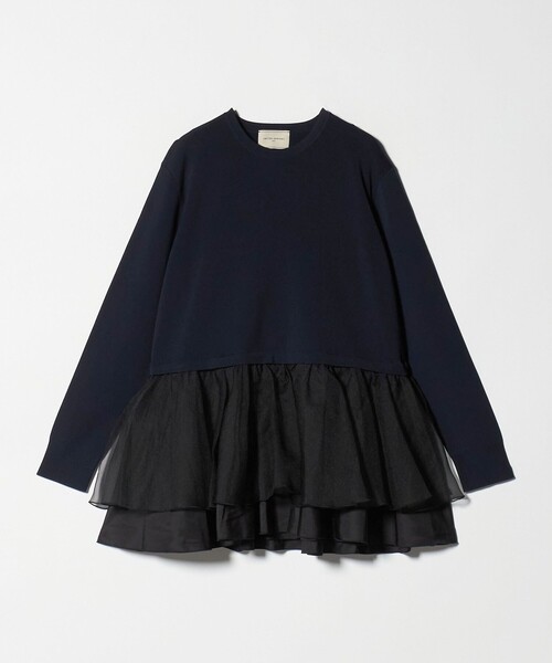 UNITED ARROWS（ユナイテッドアローズ）の「オーガンジー フリルコンビ ニット ‐ウォッシャブル‐（ニット/セーター・レディース・オフホワイト/ブラック/ネイビー・FREE）」の21枚目の写真