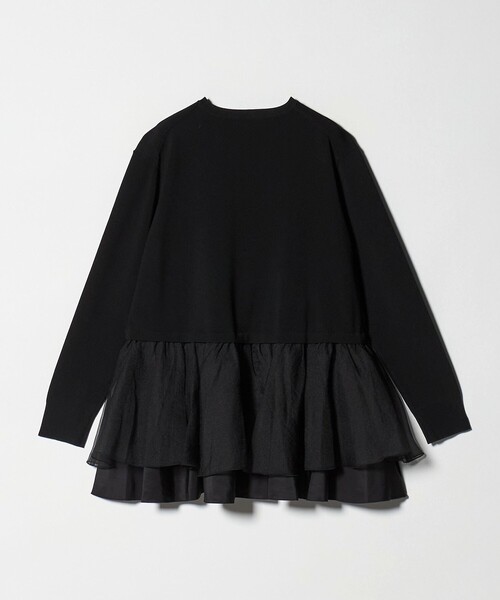 UNITED ARROWS（ユナイテッドアローズ）の「オーガンジー フリルコンビ ニット ‐ウォッシャブル‐（ニット/セーター・レディース・オフホワイト/ブラック/ネイビー・FREE）」の7枚目の写真