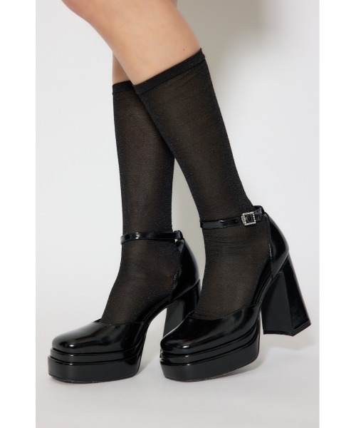 rienda（リエンダ）の「美ラメフィットソックス（ソックス/靴下・レディース・ブラック・FREE）」の2枚目の写真