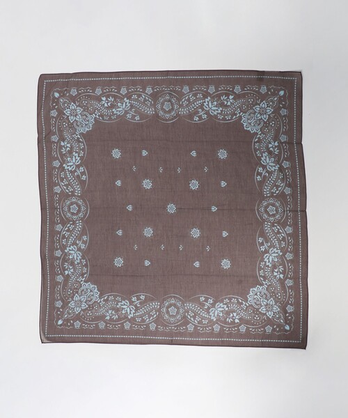 green label relaxing（グリーンレーベルリラクシング）の「バンダナ スカーフ（バンダナ/スカーフ・レディース・ライトブルー/ブラウン系・FREE）」の9枚目の写真