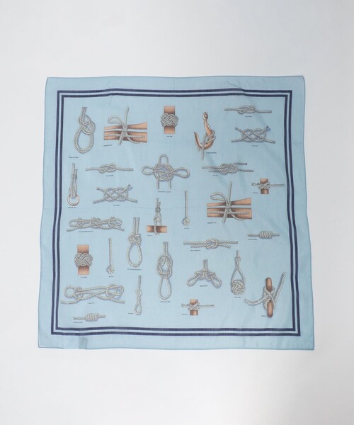 green label relaxing（グリーンレーベルリラクシング）の「バンダナ スカーフ（バンダナ/スカーフ・レディース・ライトブルー/ブラウン系・FREE）」の6枚目の写真