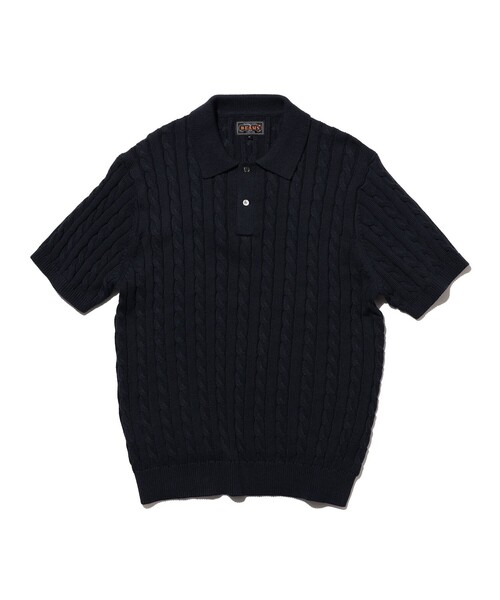 BEAMS PLUS（ビームスプラス）の「B+KnitPoloCable（ポロシャツ・メンズ・レッド/オリーブ/ブラック/ブルー/ネイビー/イエロー/ベージュ・LARGE/SMALL/MEDIUM/X-LARGE）」の4枚目の写真