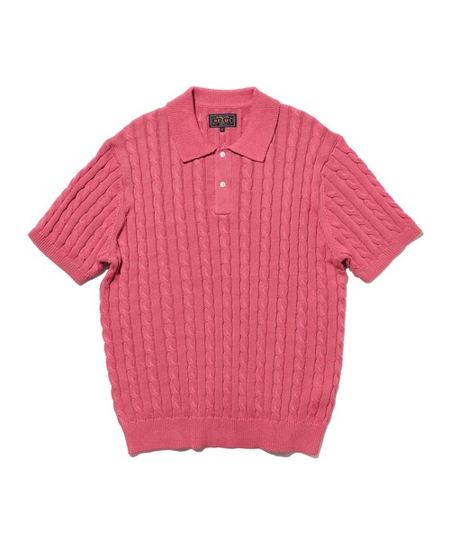 BEAMS PLUS（ビームスプラス）の「B+KnitPoloCable（ポロシャツ・メンズ・レッド/オリーブ/ブラック/ブルー/ネイビー/イエロー/ベージュ・LARGE/SMALL/MEDIUM/X-LARGE）」の7枚目の写真