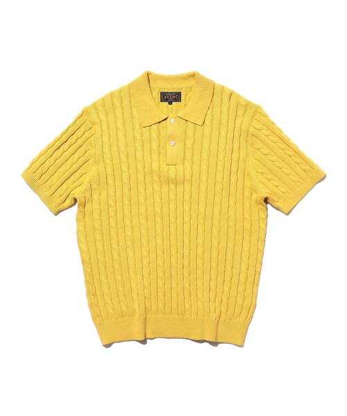 BEAMS PLUS（ビームスプラス）の「B+KnitPoloCable（ポロシャツ・メンズ・レッド/オリーブ/ブラック/ブルー/ネイビー/イエロー/ベージュ・LARGE/SMALL/MEDIUM/X-LARGE）」の6枚目の写真