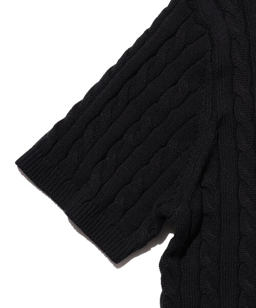 BEAMS PLUS(ビームスプラス)の「Knit Polo Cable(ポロシャツ・メンズ・レッド/オリーブ/ブラック/ブルー/ネイビー/イエロー/ベージュ/グレー/ホワイト/ブラウン・LARGE/SMALL/MEDIUM/X-LARGE)」の13枚目の写真