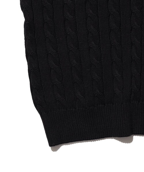 BEAMS PLUS(ビームスプラス)の「Knit Polo Cable(ポロシャツ・メンズ・レッド/オリーブ/ブラック/ブルー/ネイビー/イエロー/ベージュ/グレー/ホワイト/ブラウン・LARGE/SMALL/MEDIUM/X-LARGE)」の14枚目の写真