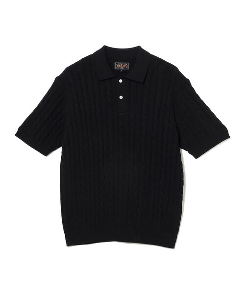 BEAMS PLUS(ビームスプラス)の「Knit Polo Cable(ポロシャツ・メンズ・レッド/オリーブ/ブラック/ブルー/ネイビー/イエロー/ベージュ/グレー/ホワイト/ブラウン・LARGE/SMALL/MEDIUM/X-LARGE)」の16枚目の写真