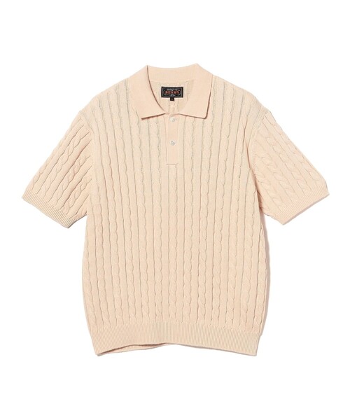 BEAMS PLUS(ビームスプラス)の「Knit Polo Cable(ポロシャツ・メンズ・レッド/オリーブ/ブラック/ブルー/ネイビー/イエロー/ベージュ/グレー/ホワイト/ブラウン・LARGE/SMALL/MEDIUM/X-LARGE)」の20枚目の写真