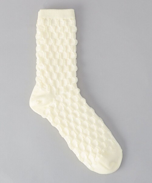 coen（コーエン）の「ポコポコ立体デザインソックス（ソックス/靴下・レディース・オフホワイト/ブラック/イエロー/コバルトブルー・FREE）」の4枚目の写真