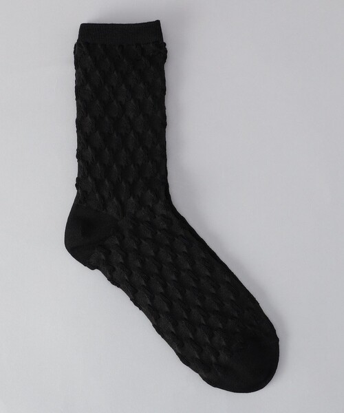 coen（コーエン）の「ポコポコ立体デザインソックス（ソックス/靴下・レディース・オフホワイト/ブラック/イエロー/コバルトブルー・FREE）」の2枚目の写真