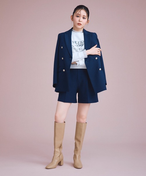 CELFORD（セルフォード）の「【セットアップ対応】ダブルブレストテーラードジャケット（テーラードジャケット・レディース・ライトベージュ/ライトピンク/ダークネイビー・36/38）」の4枚目の写真