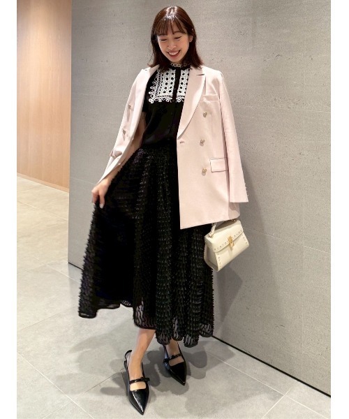 CELFORD（セルフォード）の「【セットアップ対応】ダブルブレストテーラードジャケット（テーラードジャケット・レディース・ライトベージュ/ライトピンク/ダークネイビー・36/38）」の8枚目の写真