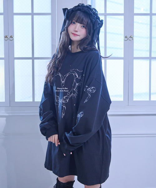 Whinny（ホワイニー）の「Whinny/【2026春新作♪】タイムリープ縛られティー（Tシャツ/カットソー・レディース・ホワイト/サックスブルー/ブラック・FREE）」の16枚目の写真