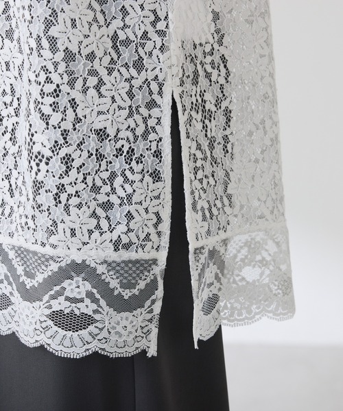 COLLAGE GALLARDAGALANTE（コラージュガリャルダガランテ）の「スカラップレースキャミソール（キャミソール・レディース・オフホワイト/ブラック・FREE）」の14枚目の写真