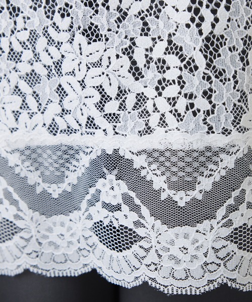 COLLAGE GALLARDAGALANTE（コラージュガリャルダガランテ）の「スカラップレースキャミソール（キャミソール・レディース・オフホワイト/ブラック・FREE）」の22枚目の写真