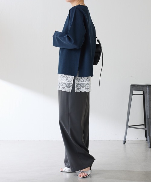 COLLAGE GALLARDAGALANTE（コラージュガリャルダガランテ）の「スカラップレースキャミソール（キャミソール・レディース・オフホワイト/ブラック・FREE）」の9枚目の写真