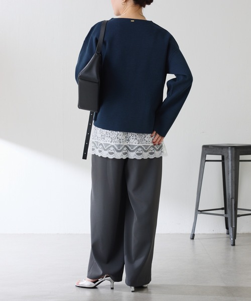 COLLAGE GALLARDAGALANTE（コラージュガリャルダガランテ）の「スカラップレースキャミソール（キャミソール・レディース・オフホワイト/ブラック・FREE）」の10枚目の写真