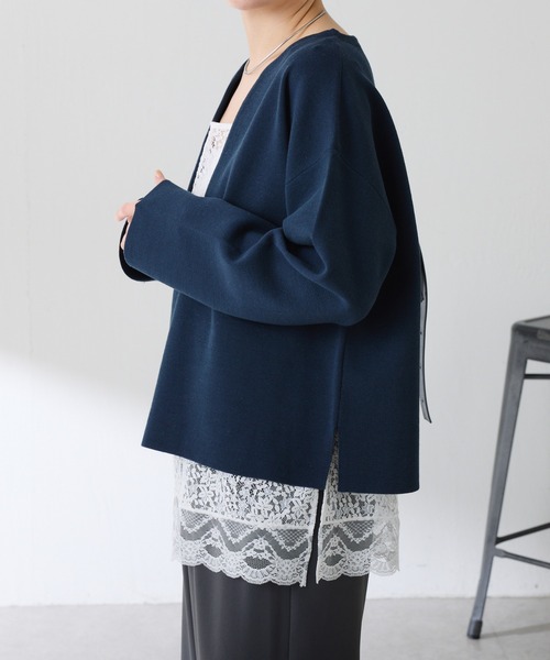 COLLAGE GALLARDAGALANTE（コラージュガリャルダガランテ）の「スカラップレースキャミソール（キャミソール・レディース・オフホワイト/ブラック・FREE）」の5枚目の写真