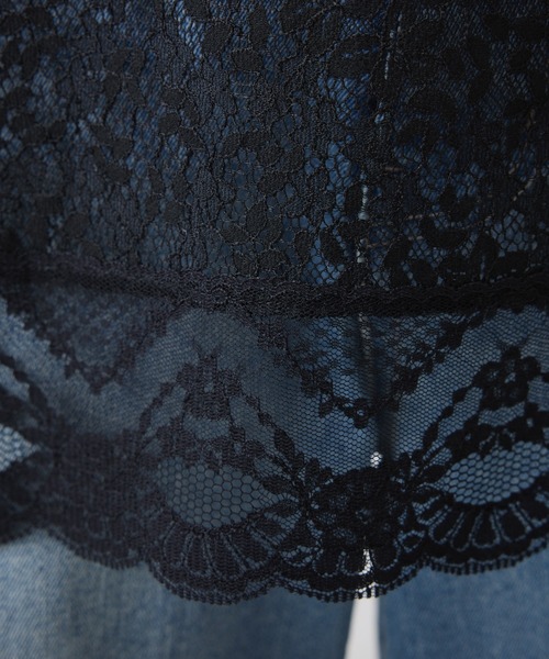 COLLAGE GALLARDAGALANTE（コラージュガリャルダガランテ）の「スカラップレースキャミソール（キャミソール・レディース・オフホワイト/ブラック・FREE）」の22枚目の写真