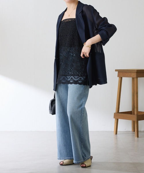 COLLAGE GALLARDAGALANTE（コラージュガリャルダガランテ）の「スカラップレースキャミソール（キャミソール・レディース・オフホワイト/ブラック・FREE）」の18枚目の写真