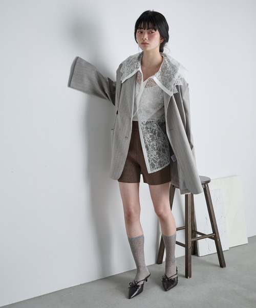 THE YOn(ザヨン)の「総レースビッグカラーブラウス(シャツ/ブラウス・レディース・ブラック/サックスブルー/オフホワイト・FREE)」の12枚目の写真