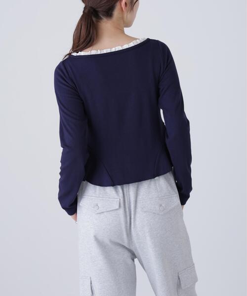 FREE'S MART（フリーズマート）の「◆レイヤード風ペプラムカットソー（Tシャツ/カットソー・レディース・ブルー/グレー/ネイビー・FREE）」の10枚目の写真