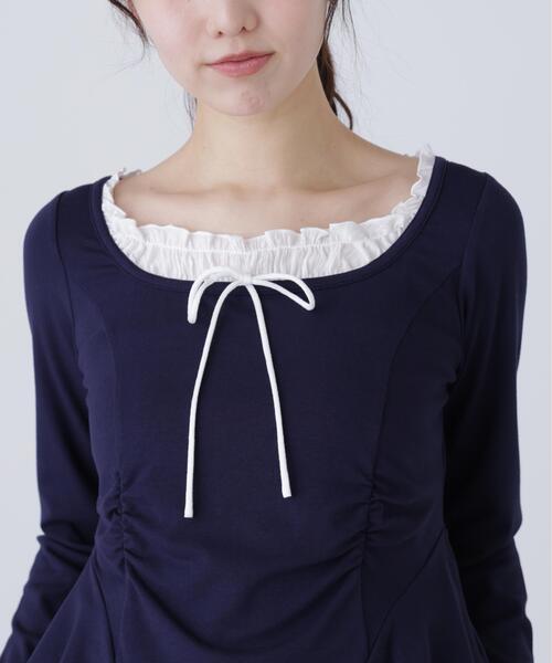 FREE'S MART（フリーズマート）の「◆レイヤード風ペプラムカットソー（Tシャツ/カットソー・レディース・ブルー/グレー/ネイビー・FREE）」の11枚目の写真