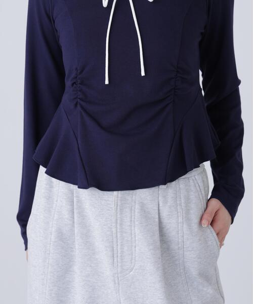 FREE'S MART（フリーズマート）の「◆レイヤード風ペプラムカットソー（Tシャツ/カットソー・レディース・ブルー/グレー/ネイビー・FREE）」の13枚目の写真