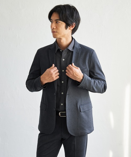 IKKA LOUNGE(イッカラウンジ)の「【セットアップ対応】BLKバーズアイカノコジャケット(テーラードジャケット・メンズ・グレー/ネイビー・M/L/XL/S)」の17枚目の写真