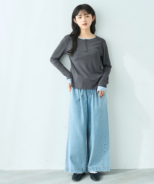 mil(ミル)の「リラックス デニム ワイドパンツ【586189】(デニムパンツ・レディース・サックスブルー/ブラック・S-Short/S-Regular/M-Short/M-Regular)」の20枚目の写真
