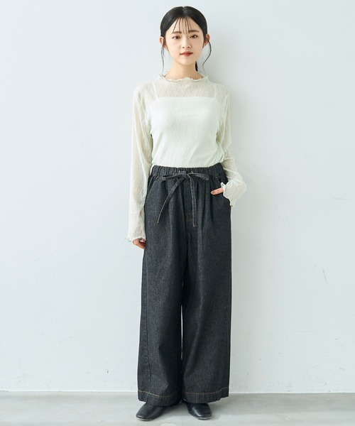 mil(ミル)の「リラックス デニム ワイドパンツ【586189】(デニムパンツ・レディース・サックスブルー/ブラック・S-Short/S-Regular/M-Short/M-Regular)」の11枚目の写真
