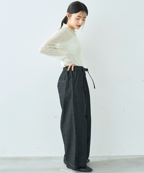 mil(ミル)の「リラックス デニム ワイドパンツ【586189】(デニムパンツ・レディース・サックスブルー/ブラック・S-Short/S-Regular/M-Short/M-Regular)」の8枚目の写真