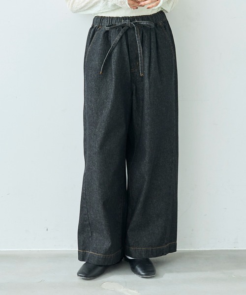 mil(ミル)の「リラックス デニム ワイドパンツ【586189】(デニムパンツ・レディース・サックスブルー/ブラック・S-Short/S-Regular/M-Short/M-Regular)」の9枚目の写真