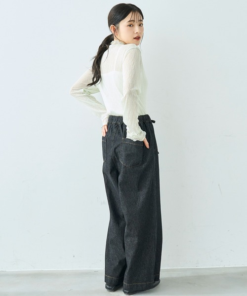 mil(ミル)の「リラックス デニム ワイドパンツ【586189】(デニムパンツ・レディース・サックスブルー/ブラック・S-Short/S-Regular/M-Short/M-Regular)」の12枚目の写真