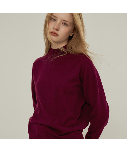VASCARA(バスカラ)の「More Half-neck Knitwear (10colors)(ニット/セーター・レディース・ブラウン/Brick/ライトグレー/マスタード/パープル/ブラック/ブルー/ライトブラウン/カーキ/アイボリー・FREE)」の8枚目の写真