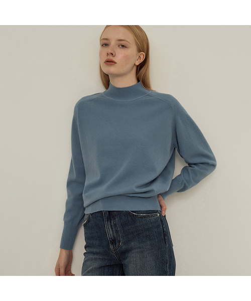 VASCARA(バスカラ)の「More Half-neck Knitwear (10colors)(ニット/セーター・レディース・ブラウン/Brick/ライトグレー/マスタード/パープル/ブラック/ブルー/ライトブラウン/カーキ/アイボリー・FREE)」の7枚目の写真