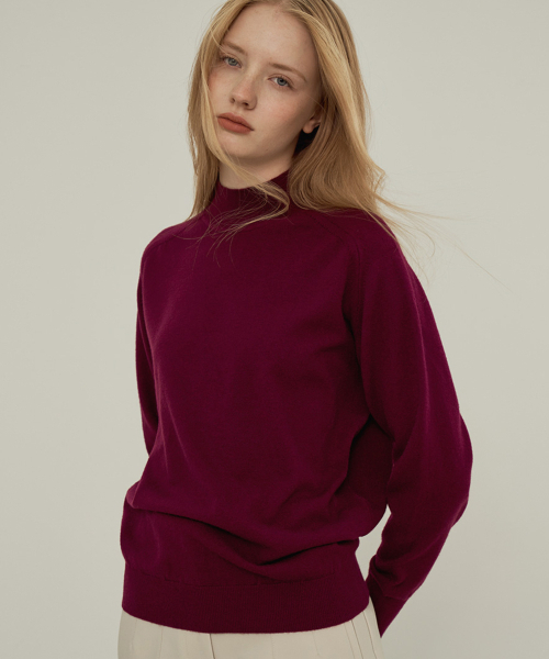 VASCARA(バスカラ)の「More Half-neck Knitwear (10colors)(ニット/セーター・レディース・ブラウン/Brick/ライトグレー/マスタード/パープル/ブラック/ブルー/ライトブラウン/カーキ/アイボリー・FREE)」の11枚目の写真
