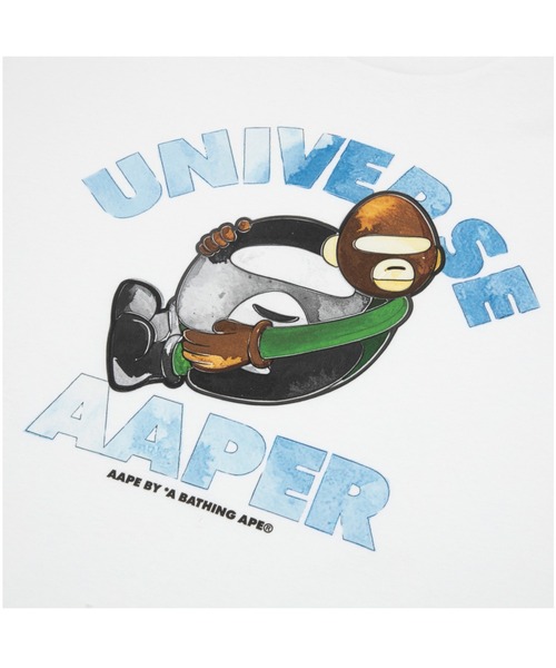 AAPE BY A BATHING APE(エーエイプバイアベイシングエイプ)の「AAPER "ALFA & PLANET" LONG SLEEVE TEE(Tシャツ/カットソー・メンズ・ホワイト・MEDIUM/LARGE/SMALL/X-LARGE)」の3枚目の写真
