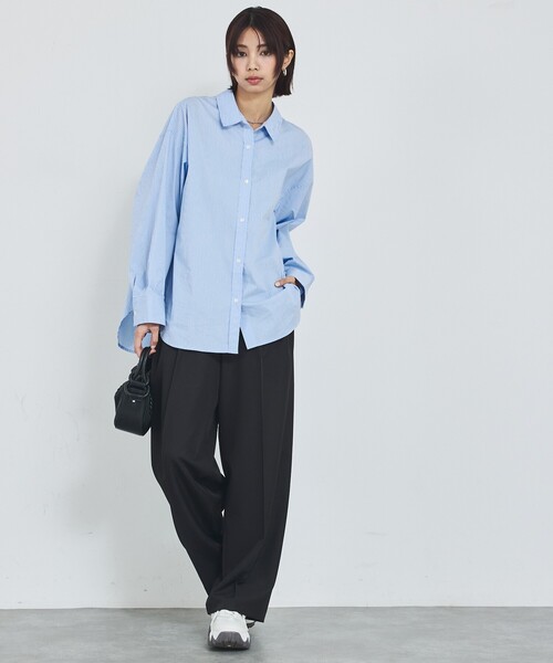 abahouse mavie（アバハウスマヴィ）の「【定番】スタンダードシャツ/春服/羽織り/レイヤード/着回し（シャツ/ブラウス・レディース・ブルー/ホワイト/サックスブルー・フリー）」の11枚目の写真