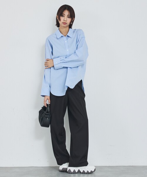 abahouse mavie（アバハウスマヴィ）の「【定番】スタンダードシャツ/春服/羽織り/レイヤード/着回し（シャツ/ブラウス・レディース・ブルー/ホワイト/サックスブルー・フリー）」の12枚目の写真