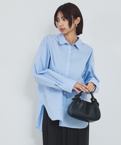 abahouse mavie（アバハウスマヴィ）の「【定番】スタンダードシャツ/春服/羽織り/レイヤード/着回し（シャツ/ブラウス・レディース・ブルー/ホワイト/サックスブルー・フリー）」の14枚目の写真