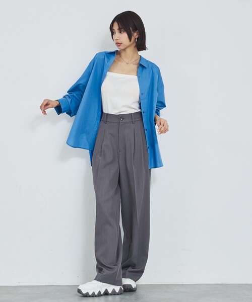 abahouse mavie（アバハウスマヴィ）の「【定番】スタンダードシャツ/春服/羽織り/レイヤード/着回し（シャツ/ブラウス・レディース・ブルー/ホワイト/サックスブルー・フリー）」の19枚目の写真