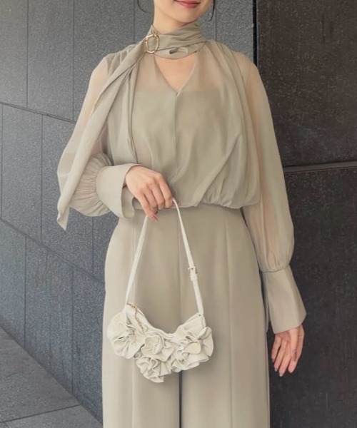 SNIDEL オールインワン　アイボリー シアーボレロオールインワンドレス（つなぎ/オールインワン）｜SNIDEL