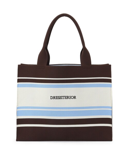 DRESSTERIOR(ドレステリア)の「【otonaMUSE5月号掲載】ボーダーニットラージトート(トートバッグ・レディース・ブラック系2/ブラウン系その他3/ネイビー系2・00)」の2枚目の写真