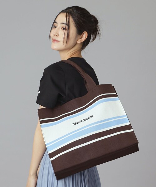 DRESSTERIOR(ドレステリア)の「【otonaMUSE5月号掲載】ボーダーニットラージトート(トートバッグ・レディース・ブラック系2/ブラウン系その他3/ネイビー系2・00)」の13枚目の写真