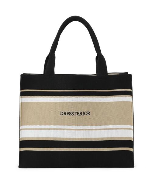 DRESSTERIOR(ドレステリア)の「【otonaMUSE5月号掲載】ボーダーニットラージトート(トートバッグ・レディース・ブラック系2/ブラウン系その他3/ネイビー系2・00)」の15枚目の写真