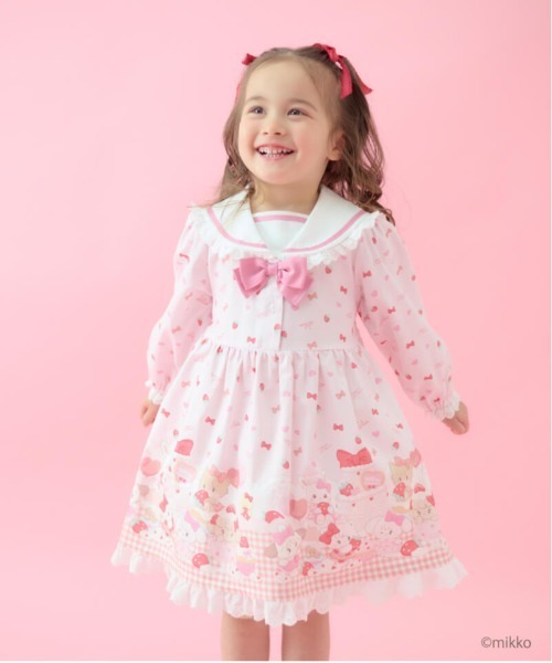 クーラクール♡95 春・夏服　37点まとめ売り　長袖　ワンピース　うさぎ　レース Lil ala mode×coeur a coeur】セーラーワンピース（ワンピース