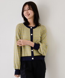 配色ドロップカーディガン