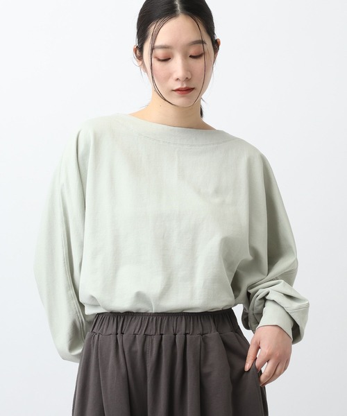 studio CLIP（スタディオクリップ）の「《natural by clip》ミニ裏毛Ｗバイオゆるプルオーバー（Tシャツ/カットソー・レディース・ネイビー/ライトグリーン/ライトグレー・FREE）」の3枚目の写真